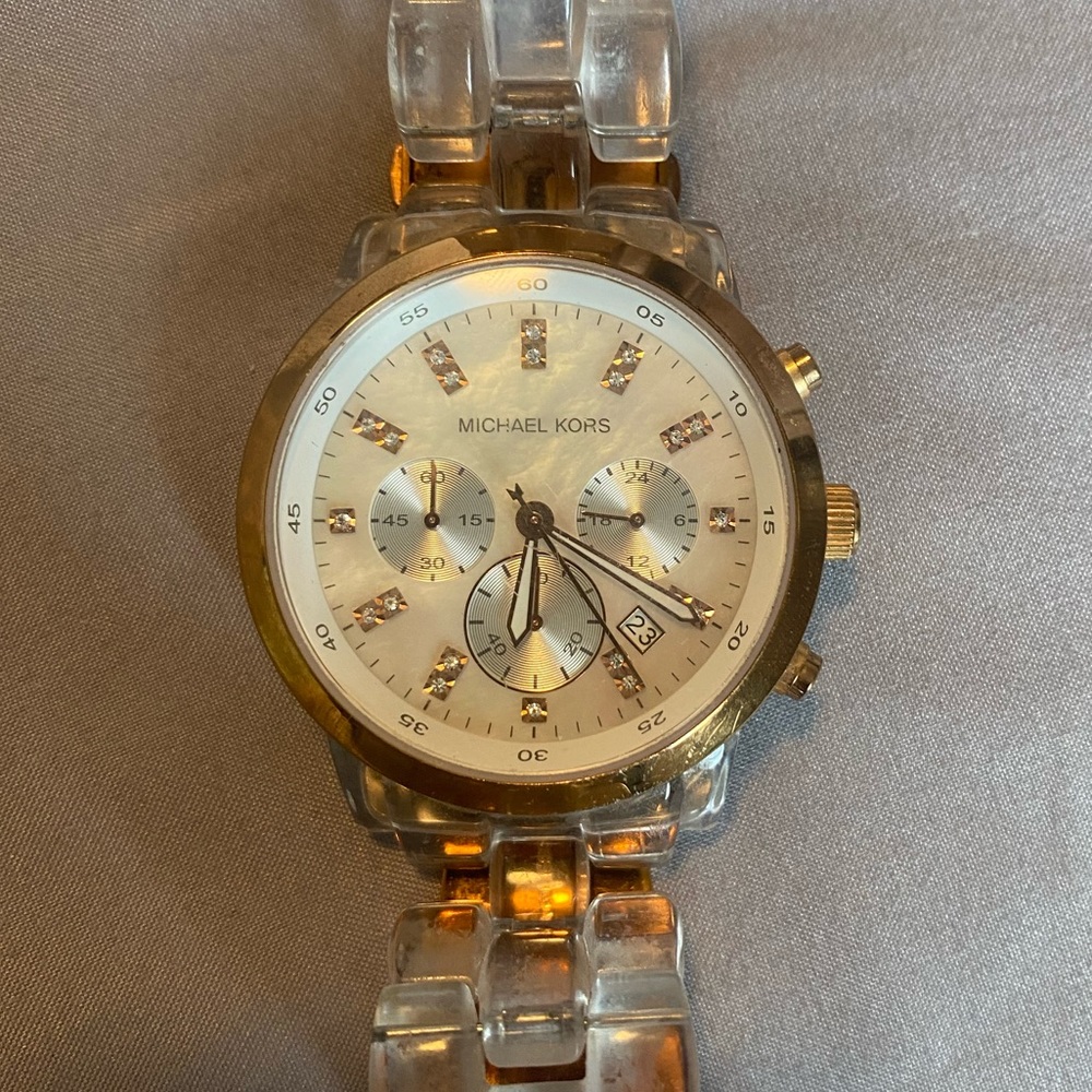 Clear acrylic Michael kors watch